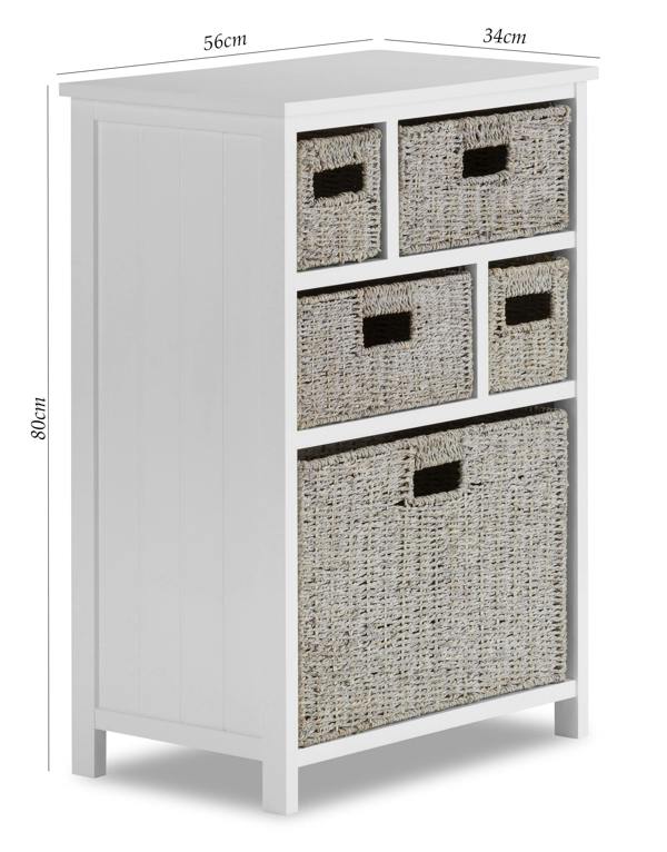 Statement Furniture Tetbury 5 Drawer Storage Unit with Baskets Assembled