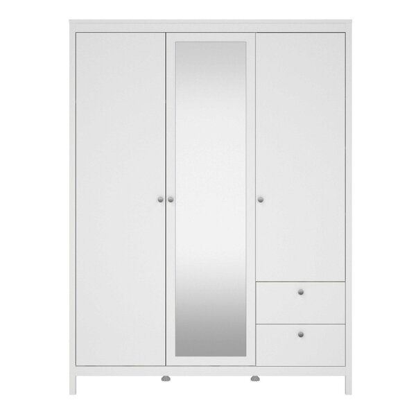 Wyld Haus Gossmere White Wardrobe 3 Doors 2 Drawers