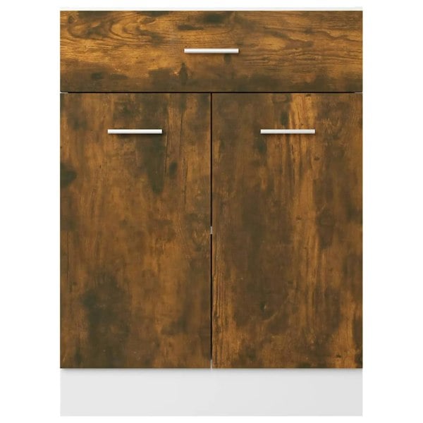 Berkfield Drawer Bottom Cabinet Smoked Oak 60x46x81.5 cm Engineered Wood
