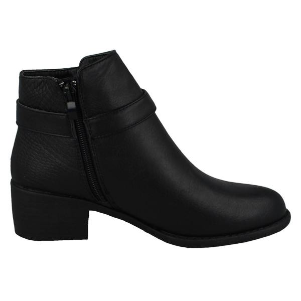 Spot On Ladies Spot On Mid Heel Ankle Boots