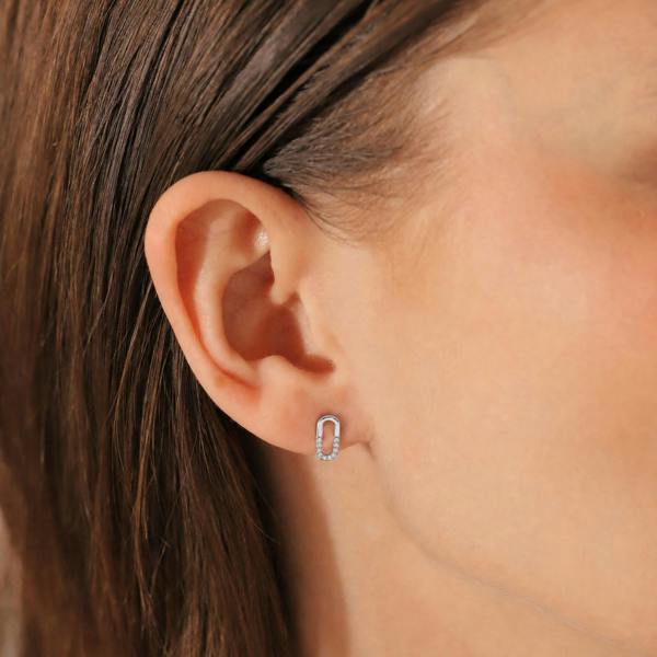 Gold Trip Crystal Oval Stud Earrings