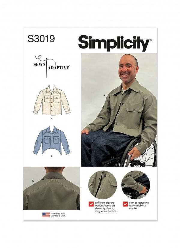 Simplicity Sewing Pattern 3019, Shirts, Jackets for Men, Women, A (XS-S-M-L-XL) - Intermediate