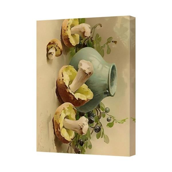 Benjamin Tate Design Contemporary Canvas Art Print Teapot Still Life With Mushrooms