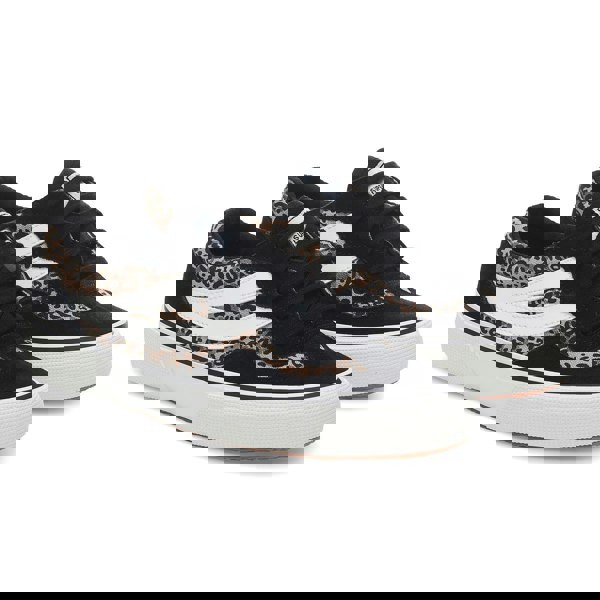 Superga Womens 2941 Revolley Leopard Print Suede Trainers - Black/White