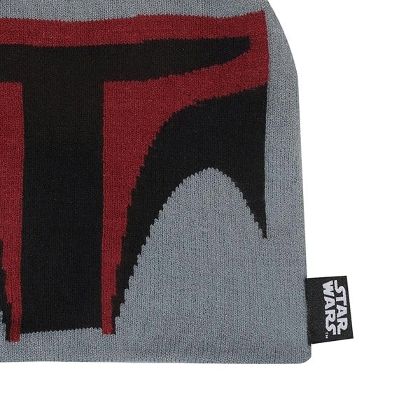 Star Wars Face Boba Fett Beanie - Grey/Black/Red