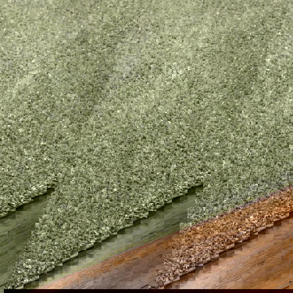 Livabliss Cloudy Shag-Solid Color Green Plush Soft Pile Rug