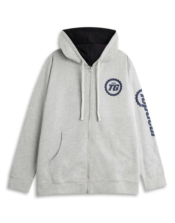 Top Gear Unisex Grey Logo Zip Up Hoodie