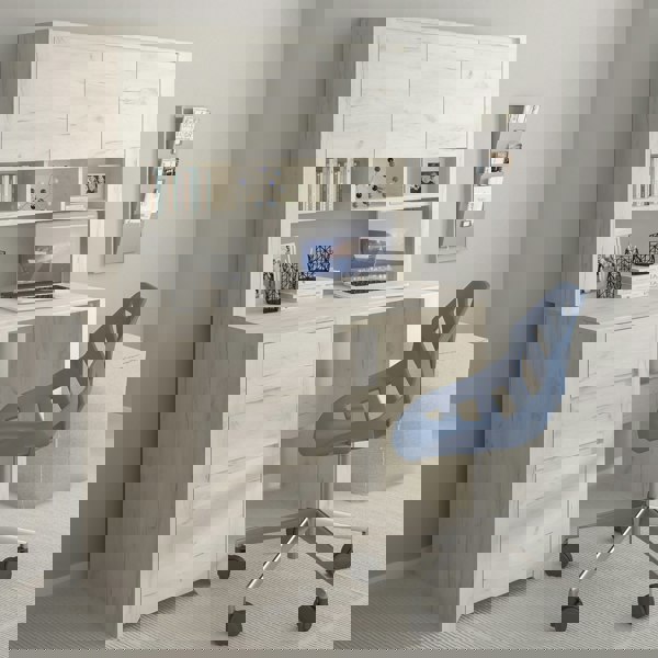 Furniture To Go Angel 3 Drawer Desk in White Craft Oak