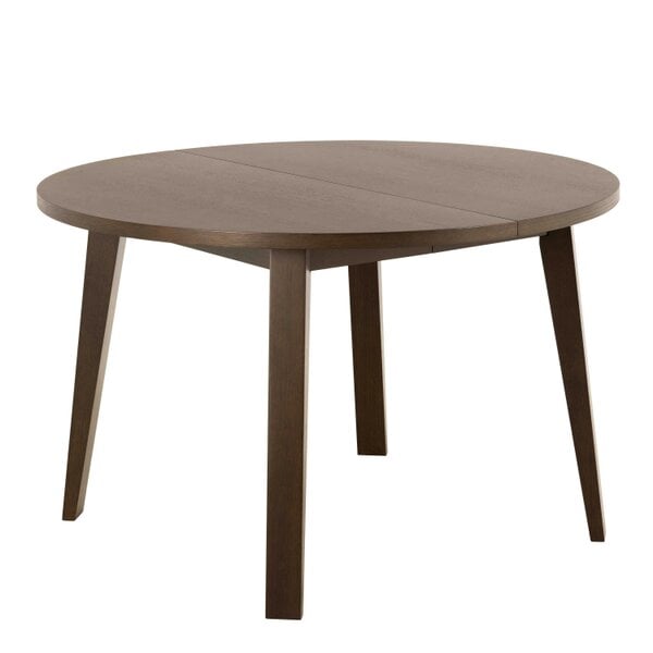 Wyld Haus Jyvaskyla 120cm Dark Oak Wood Round Extendable Dining Table