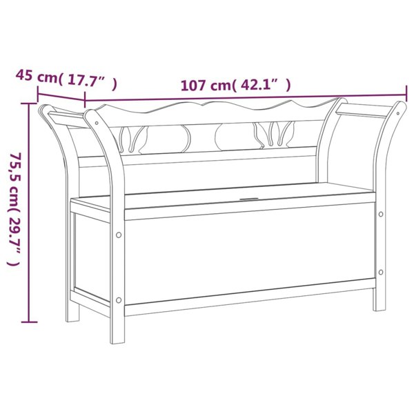 Berkfield Bench Grey 107x45x75.5 cm Solid Wood Fir