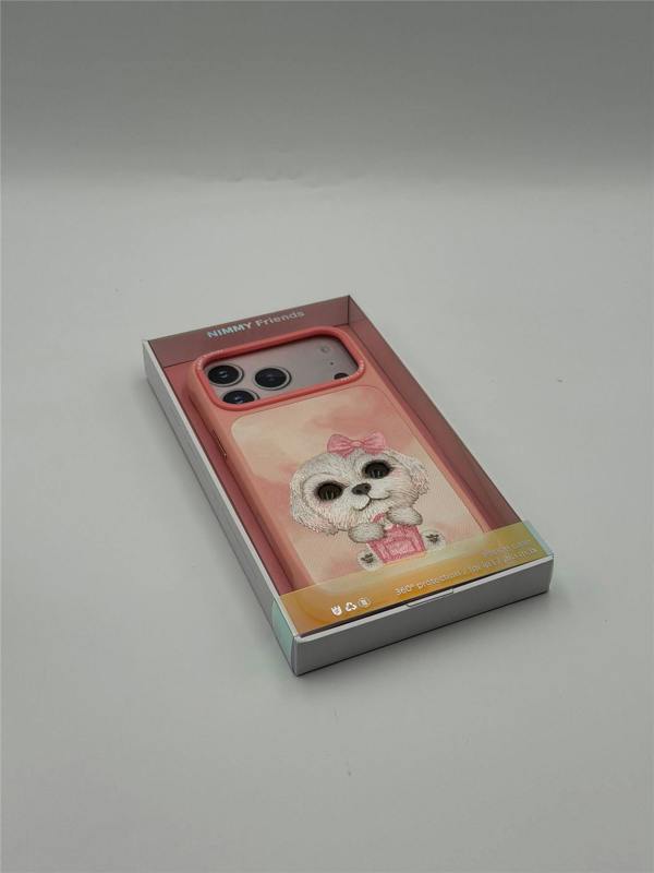 Nimmy Friends Nimmy Big Eye Cute Pet Bischon Fraise Dog Case with MagSafe for iPhone 17 Pro Max 6.9" Pink - N-XDY-IP17-PRO-MAX-02-A