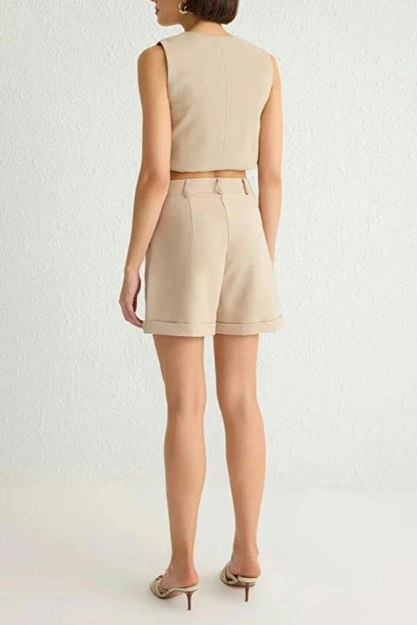 WOVCOR Pleated Regular Fit Woven Shorts