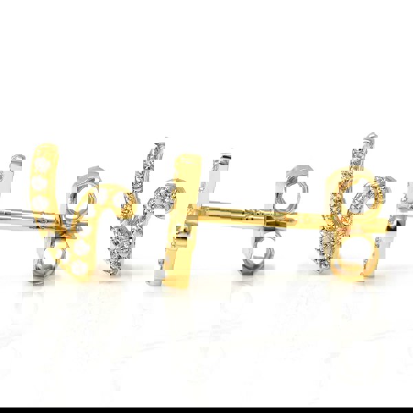 Say It With Luxe CZ Initial Earrings - Yellow Gold Plated