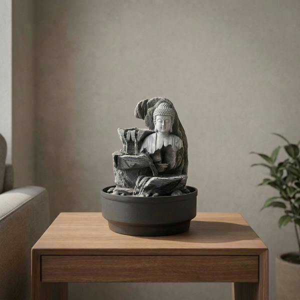 Garden Greatness Three Tier Buddha Head Water Feature