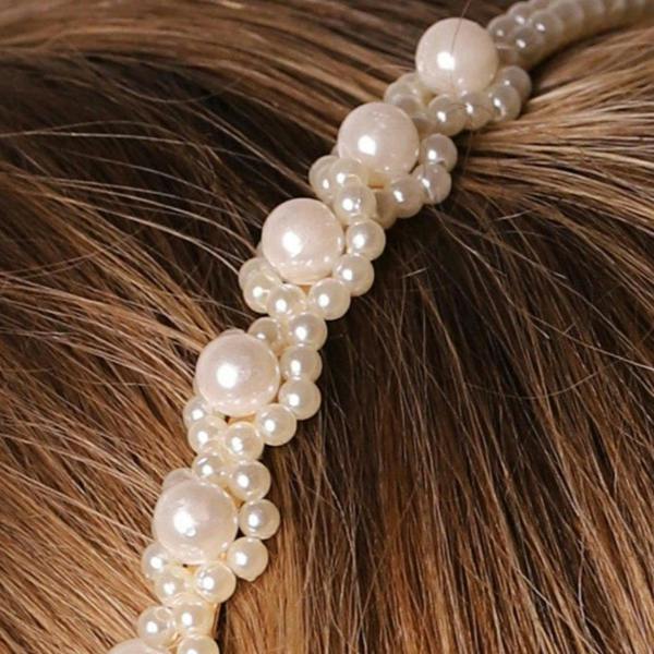 Gold Trip Asymmetric Pearl Headband