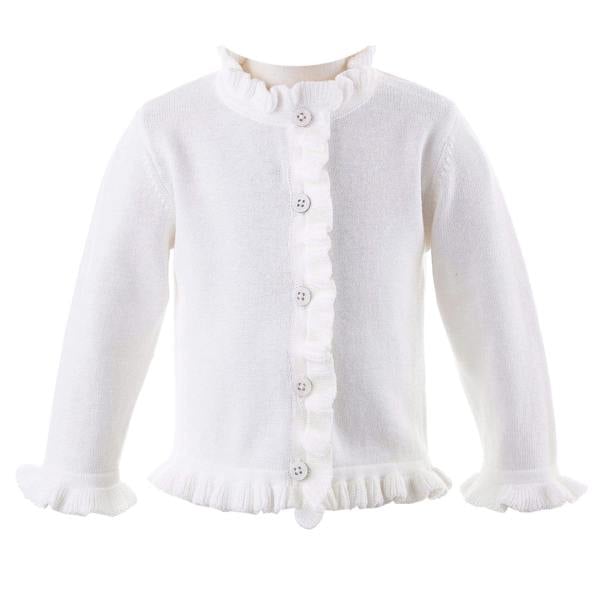 Rachel Riley Ivory Frill Cardigan