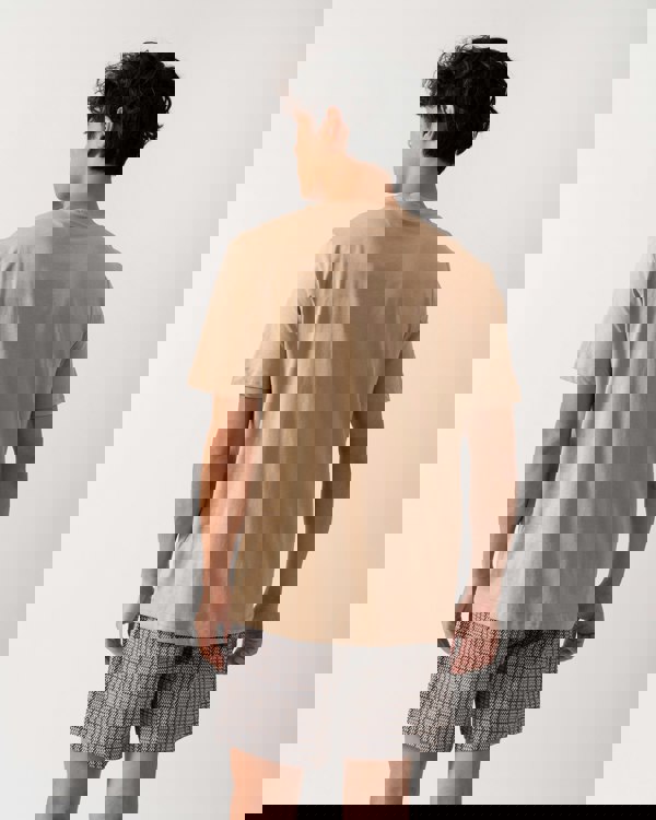 HUGO Dusplit Mens Logo Print T-Shirt - Medium Beige 269