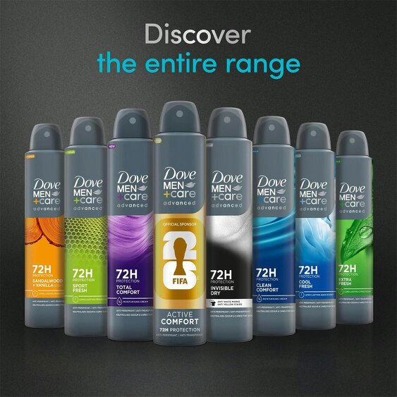 Dove Men+Care 4x Dove Anti-Perspirant Men+Care Advanced Clean Comfort 72H Protection Deo, 200ml