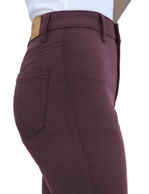 Smart Living Women's Stylish Skinny Fit High Waist Denim Jeans - Berry