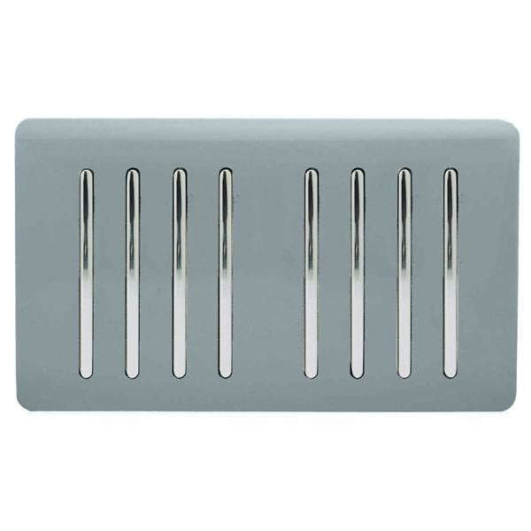 Trendi Switch 8 Gang 1 or 2 Way Light Switch in Cool Grey