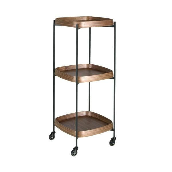 Angel Cerdá Walnut minibar trolley with black steel 3291