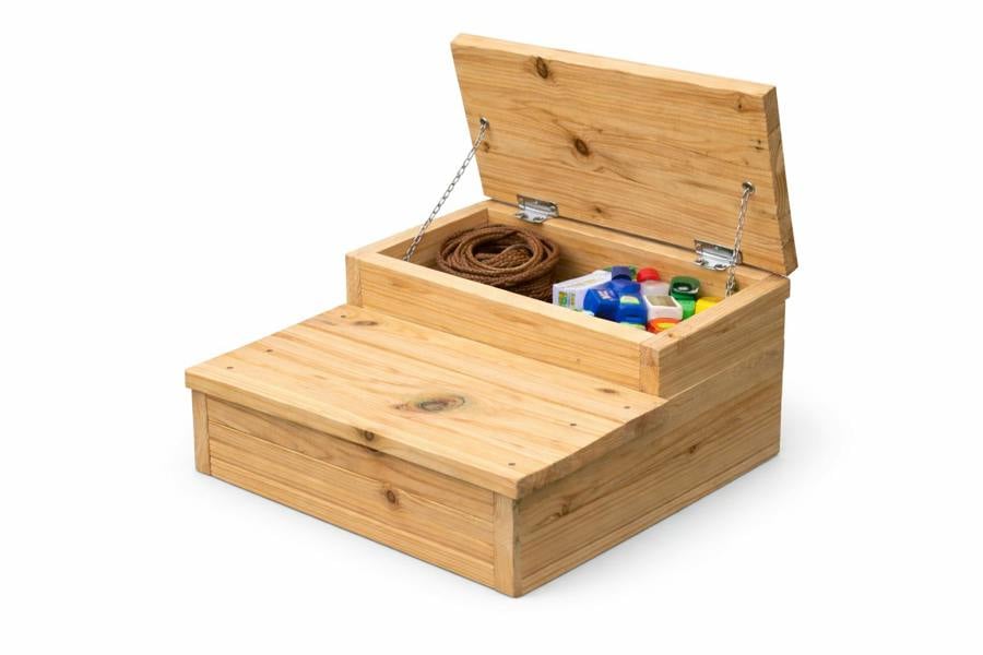 Garden Troughs and Planters Decking Storage Steps with non slip tape, ideal Hot Tubs, Caravans, Kids Pools, Pets