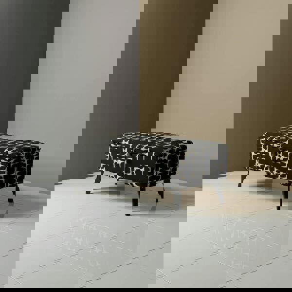 Patterned Fabric Ottoman Storage Bench – Multi - Purpose Footstool & Seat with Hidden Storage - ISTOOLS