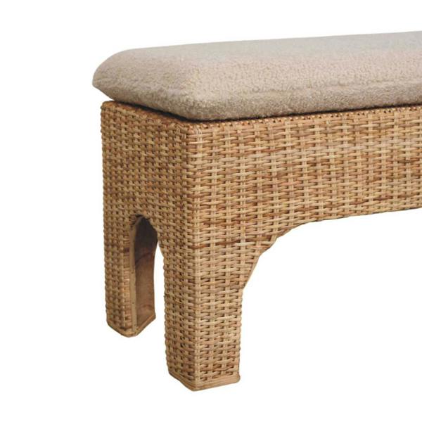 Artisan Furniture Solid Wood Rattan Harmony, Upholstered, Brown & Cream