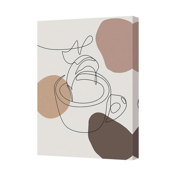 Benjamin Tate Design Abstract Line Art Coffee Cup Canvas Print Handmade In UK