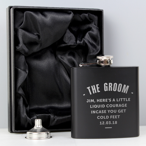 Personalised Memento Company Personalised Black Hip Flask