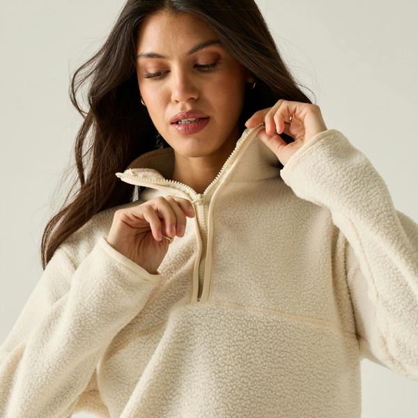 Regatta Womens/Ladies Frankie Borg Half Zip Fleece - Light Vanilla - 