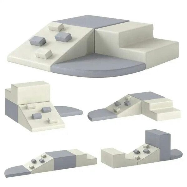 Soft Play Set, 4 PCS Climbing Blocks for Toddlers Indoor, PU Leather Baby Soft Play Equipment