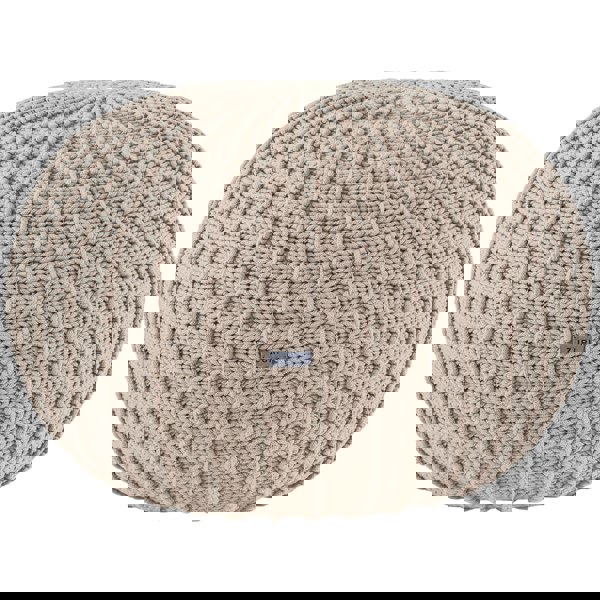 Knitted pouffe, Large | BEIGE - Zuri House