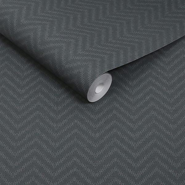 Abigail Ahern Herringbone Weave Wallpaper | Dusk