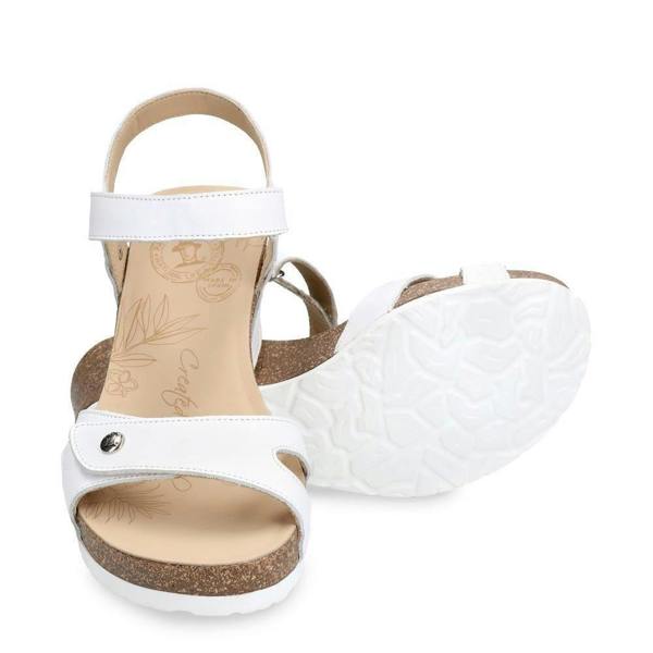 Panama Jack Women's Julia B1 Wedge White Leather Sandals