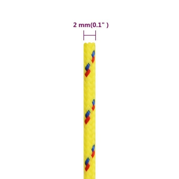 Berkfield Boat Rope Yellow 2 mm 250 m Polypropylene