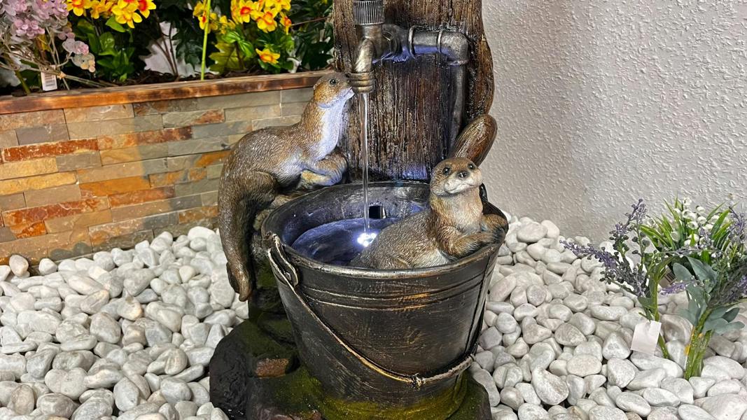 Tranquillity Water Features Otters at Tap Animal Animal Fountain Water Feature