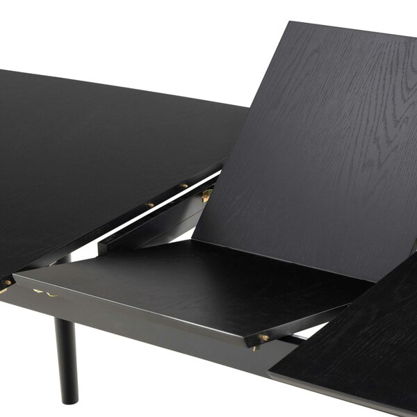 Wyld Haus Novi Sad Black Wooden Rectangular Extending Dining Table