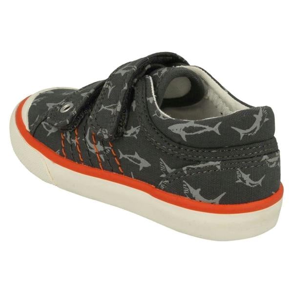 Start-rite Boys Startrite Shark Detailed Canvas Shoes Wave