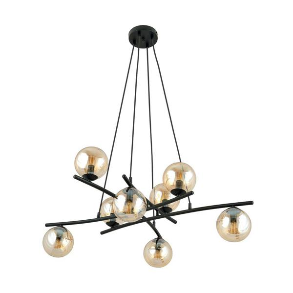 Emibig ESSA Pendant lamp 8 x E14 Black with Amber Shade