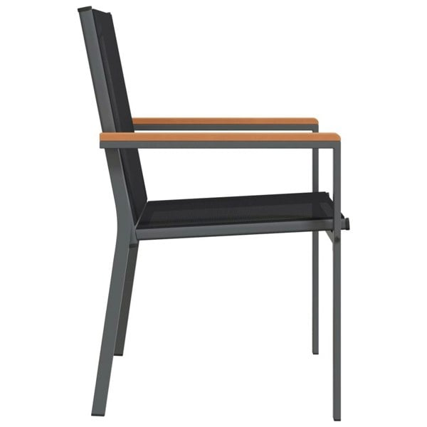 Berkfield Garden Chairs 6 pcs Black 55x61.5x90 cm Textilene and Steel