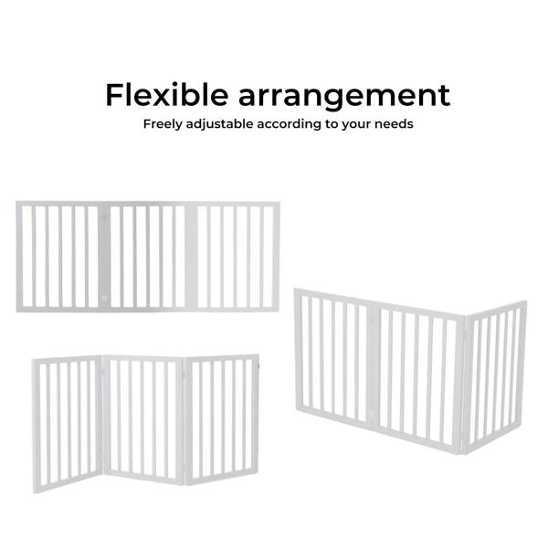 Skylos Pet Gate Wooden Dog Fence Baby Safety Barrier Indoor Stairway Doorway