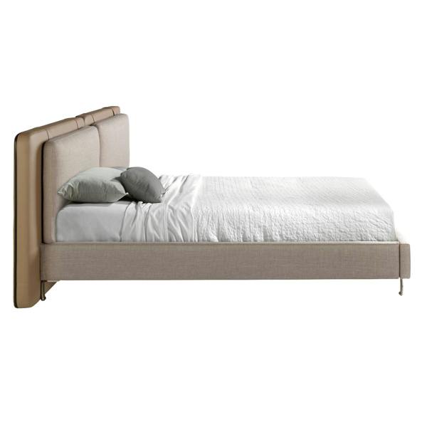 Angel Cerdá Mink Leatherette and Grey Fabric Bed 7154
