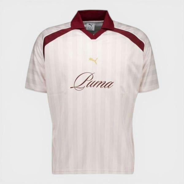 Puma Striped Relaxed Football Jersey Maroon