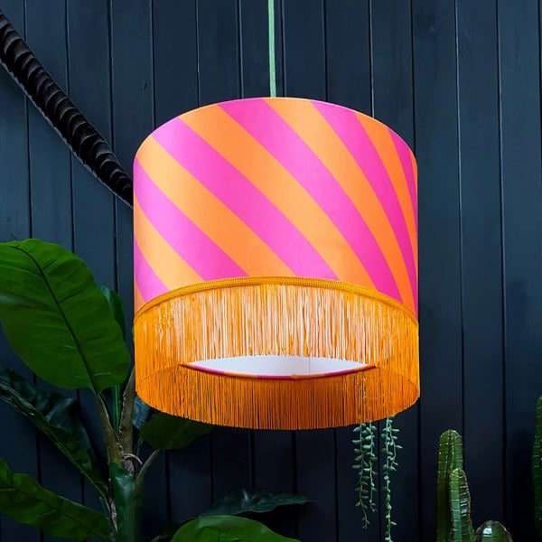love frankie Helter skelter lampshade with fringing in tutti frutti