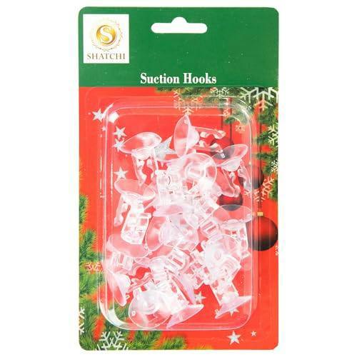 2.3cm Clear Mini Suction Cup Hooks, 25 Pack Plastic Holders for Festive Lights image 8
