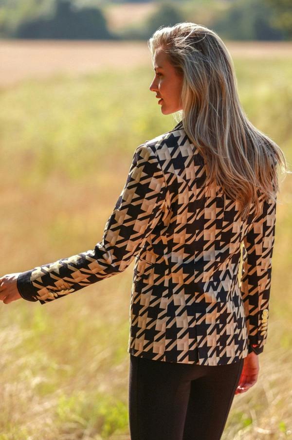 CANDY CRUSH HOUNDSTOOTH DOUBLE BREASTED PRINTED WOMENS JACKET - Premium Men's Patterned Shirt by Claudio Lugli | Bold Design, Tailored Fit, Best Printed Shirts