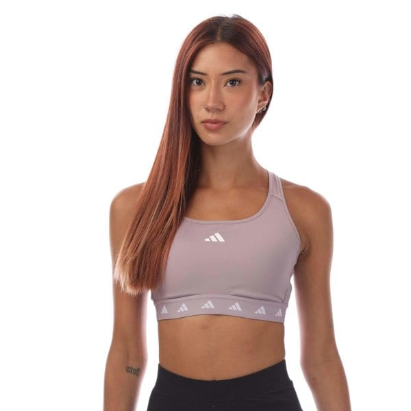 Adidas Women's Powerreact Tech-Fit Medium Support Training Sports Bra - Purple