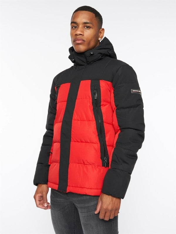 Kings Will Dream Deyton Short Puffer Jacket Black / Red