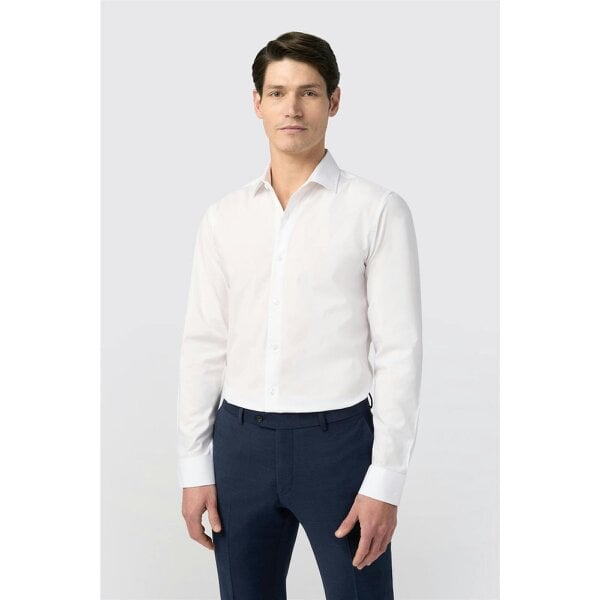 Limehaus Slim Fit White Stretch Shirt